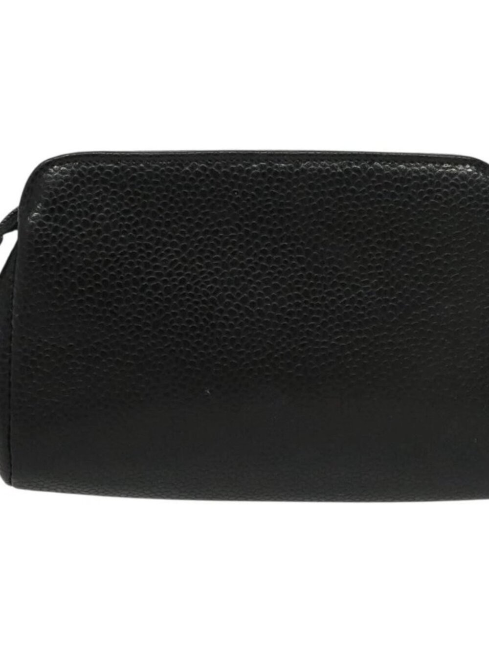 CHANEL Pouch Grained Calf Skin Black Gold CC Auth bs28771 - Picture 2 of 16